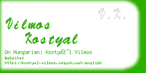 vilmos kostyal business card